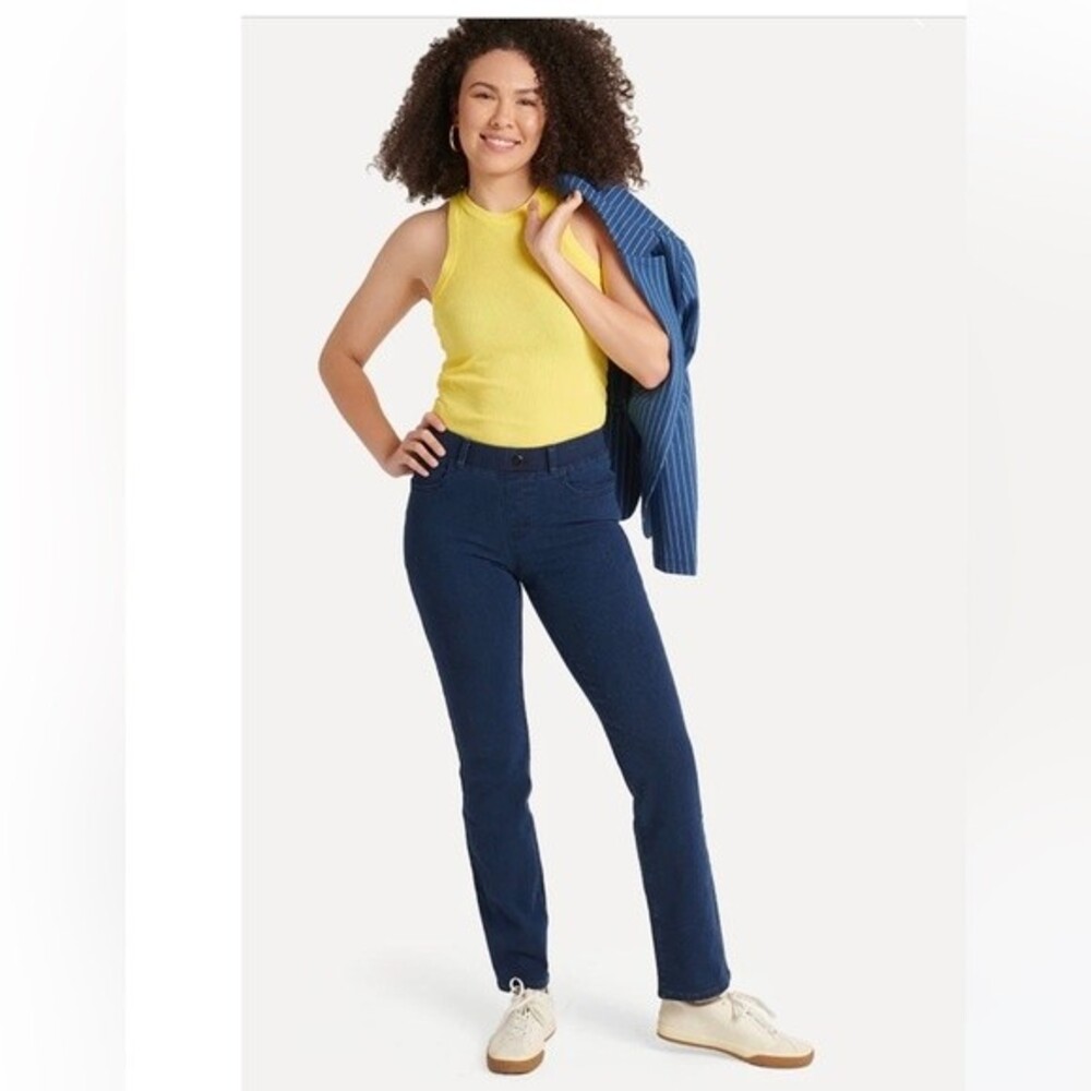 Betabrand 4-Pocket Yoga Straight Leg Denim Pants M